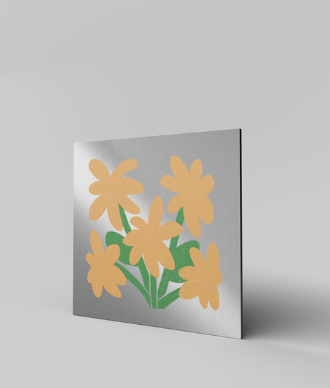 Fiore Giallo Flat - Quadro di Design - 45x45cm