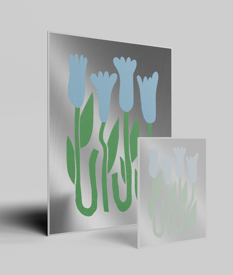 Tulipano Turchese Flat - Quadro di Design