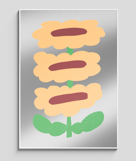Girasole Verticale Flat - Quadro di Design