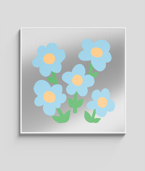 Margherita Blu Flat - Quadro di Design - 45x45cm