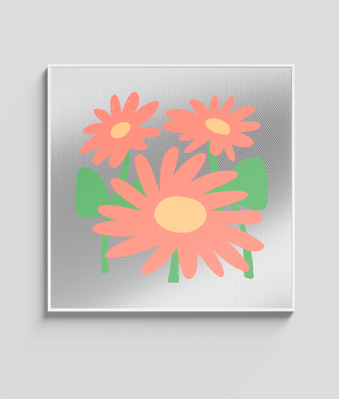 Margherita Rosa Flat - Quadro di Design - 45x45cm