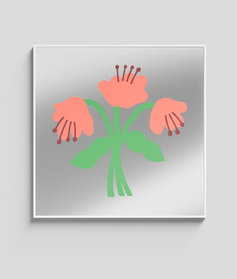 Papavero Rosa Flat - Quadro di Design - 45x45cm