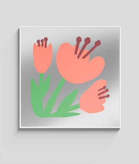 Papavero Rosso Flat - Quadro di Design - 45x45cm