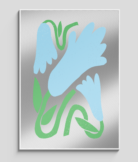 Tulipano Azzurro Flat - Quadro di Design