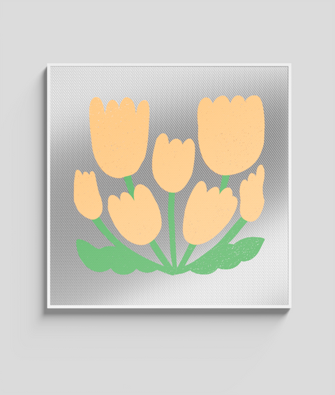 Tulipano Giallo Flat - Quadro di Design - 45x45cm