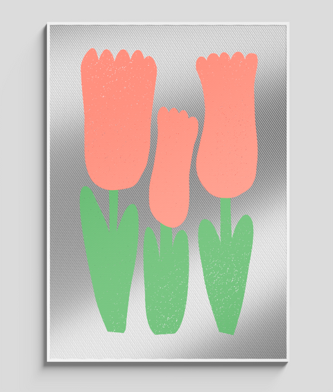 Tulipano Rosso Flat - Quadro di Design