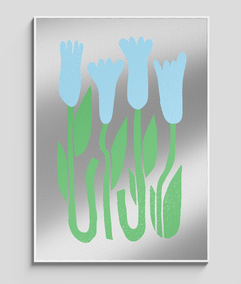 Tulipano Turchese Flat - Quadro di Design