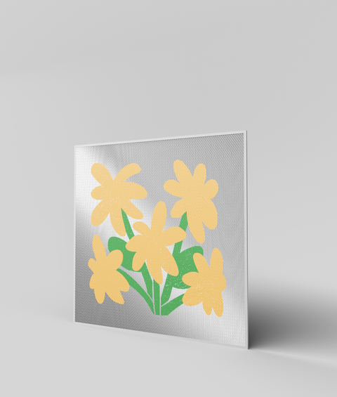 Fiore Giallo Flat - Quadro di Design - 45x45cm