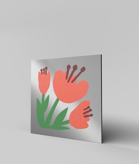 Papavero Rosso Flat - Quadro di Design - 45x45cm