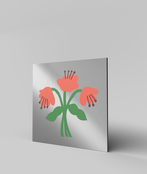 Papavero Rosa Flat - Quadro di Design - 45x45cm