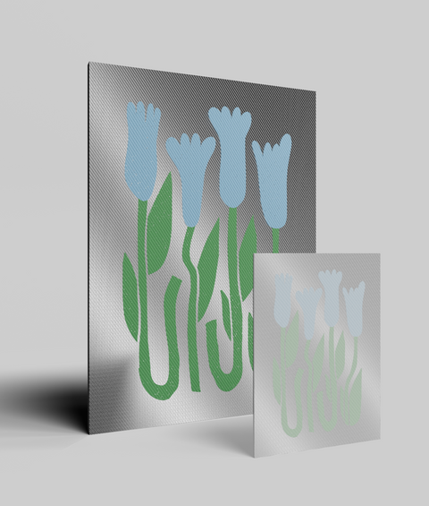 Tulipano Turchese Flat - Quadro di Design