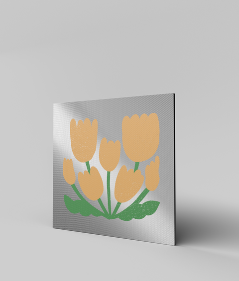 Tulipano Giallo Flat - Quadro di Design - 45x45cm