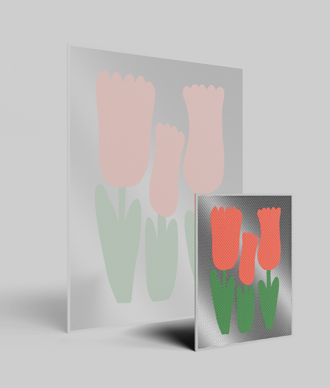 Tulipano Rosso Flat - Quadro di Design