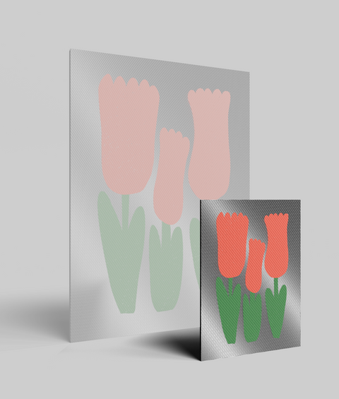 Tulipano Rosso Flat - Quadro di Design