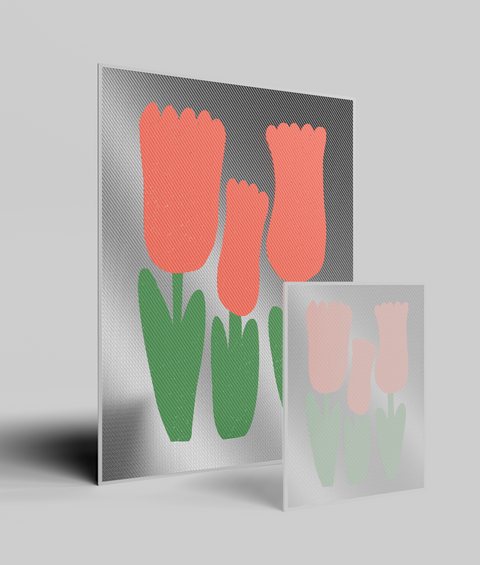 Tulipano Rosso Flat - Quadro di Design