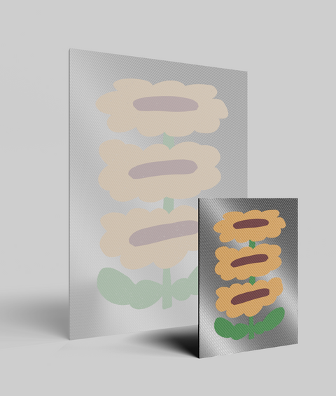 Girasole Verticale Flat - Quadro di Design