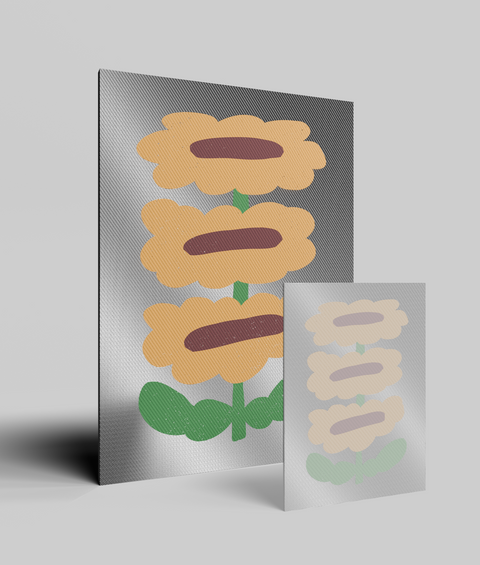 Girasole Verticale Flat - Quadro di Design