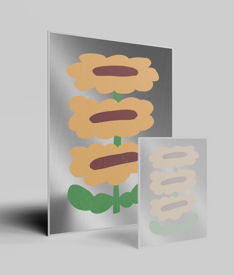 Girasole Verticale Flat - Quadro di Design