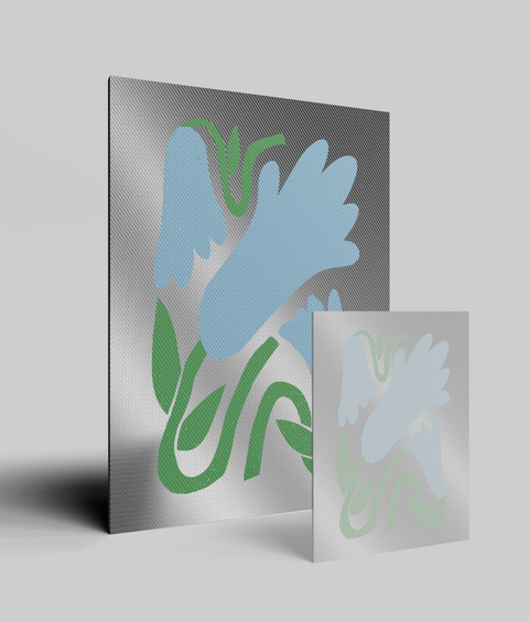 Tulipano Azzurro Flat - Quadro di Design
