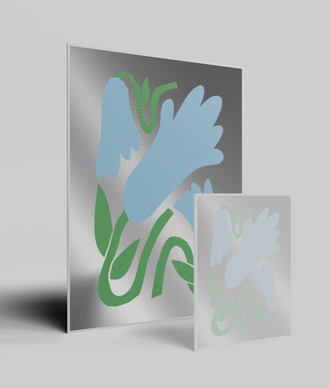 Tulipano Azzurro Flat - Quadro di Design