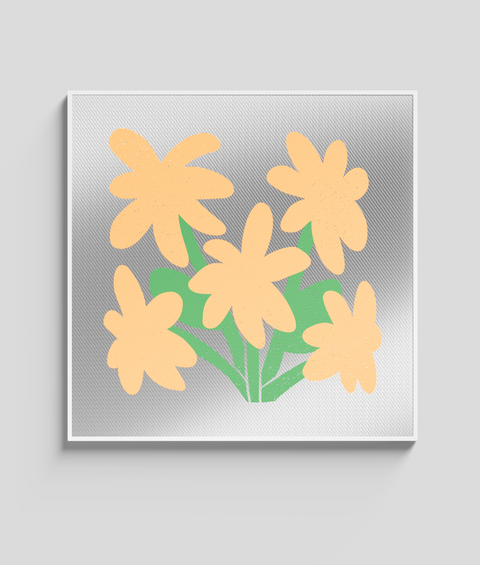 Fiore Giallo Flat - Quadro di Design - 45x45cm