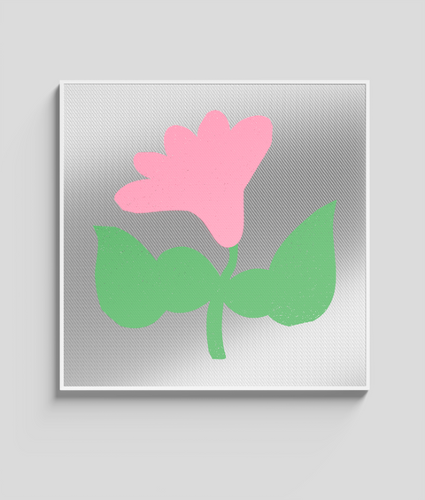 Fiore Rosa Flat - Quadro di Design - 45x45cm