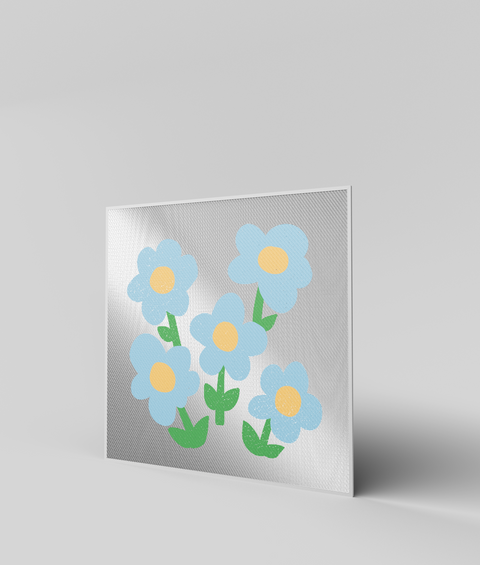 Margherita Blu Flat - Quadro di Design - 45x45cm
