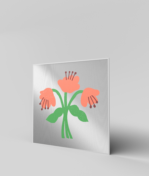 Papavero Rosa Flat - Quadro di Design - 45x45cm