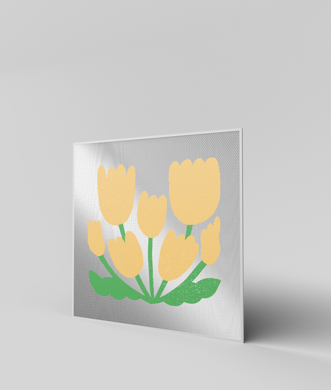 Tulipano Giallo Flat - Quadro di Design - 45x45cm