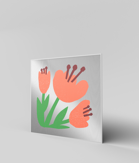 Papavero Rosso Flat - Quadro di Design - 45x45cm